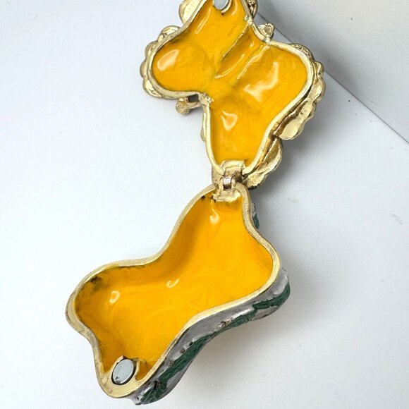 Butterfly Silver Blue Trinket Box Rhinestones Enamel Collectible Hinged Jewelry - Picture 6 of 8